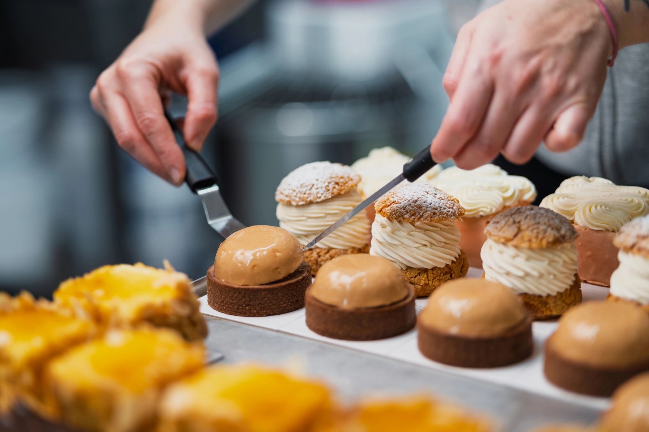 pastries display bakery