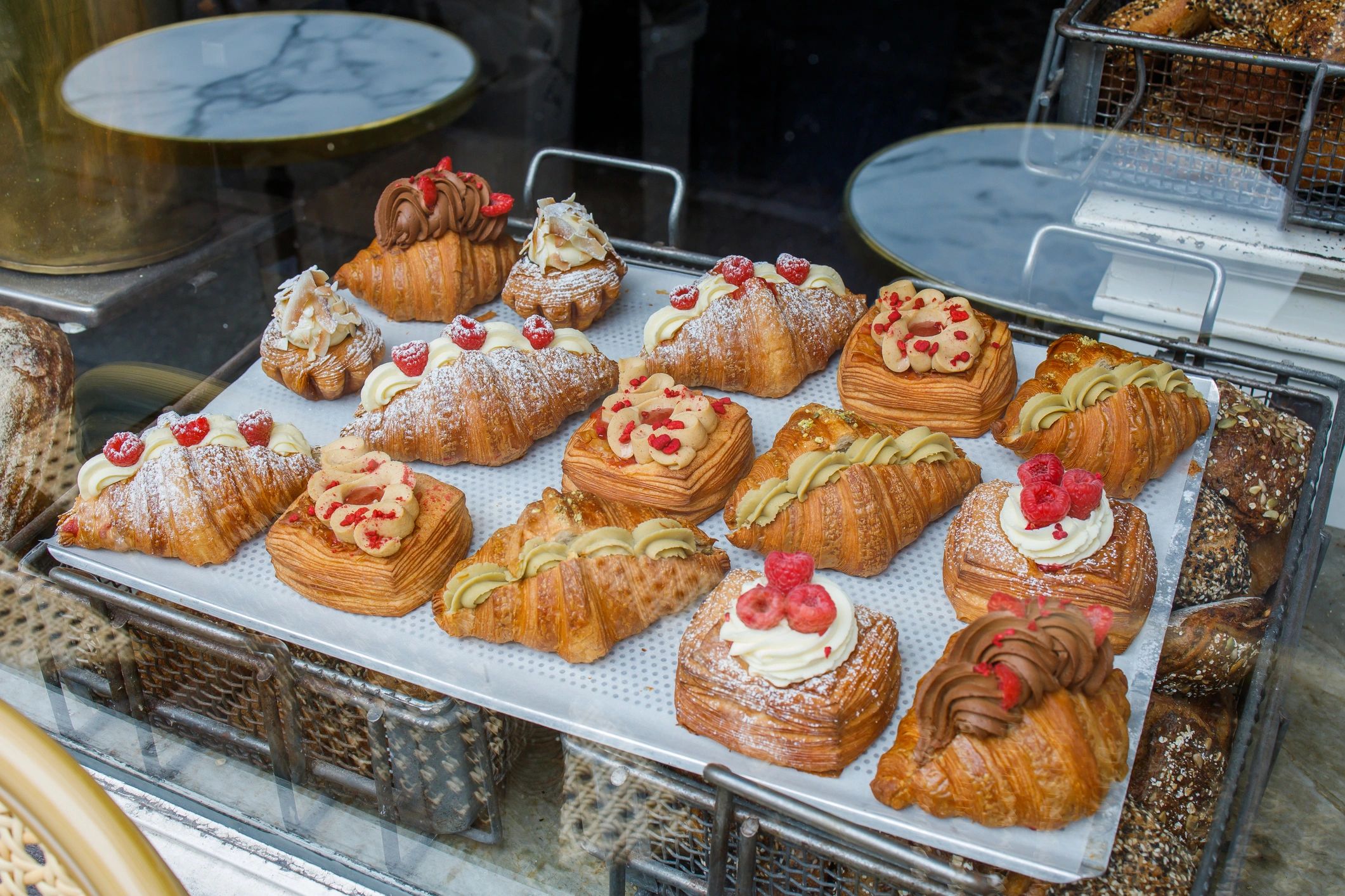 pastries display bakery